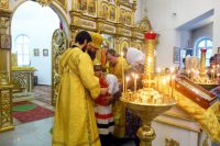 Архиерейская Литургия в Кафедральном соборе г. Карасука в день памяти бессребреников Космы и Дамиана